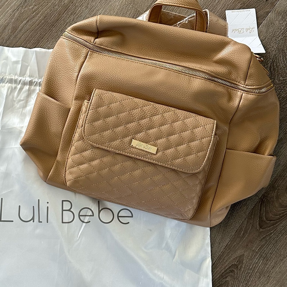 NWT Lulu Bebe’MONACO DIAPER BAG LATTE BROWN